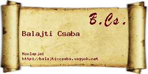 Balajti Csaba névjegykártya